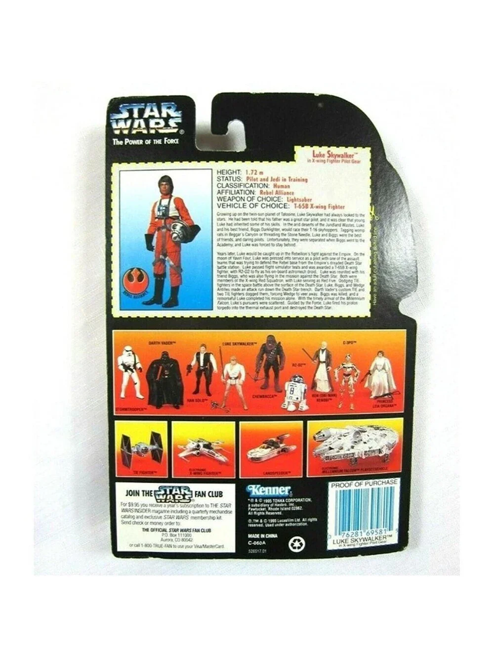 Star Wars Power of Force Luke Skywalker X-Wing, Leia Ewok, Emperors Royal Guard